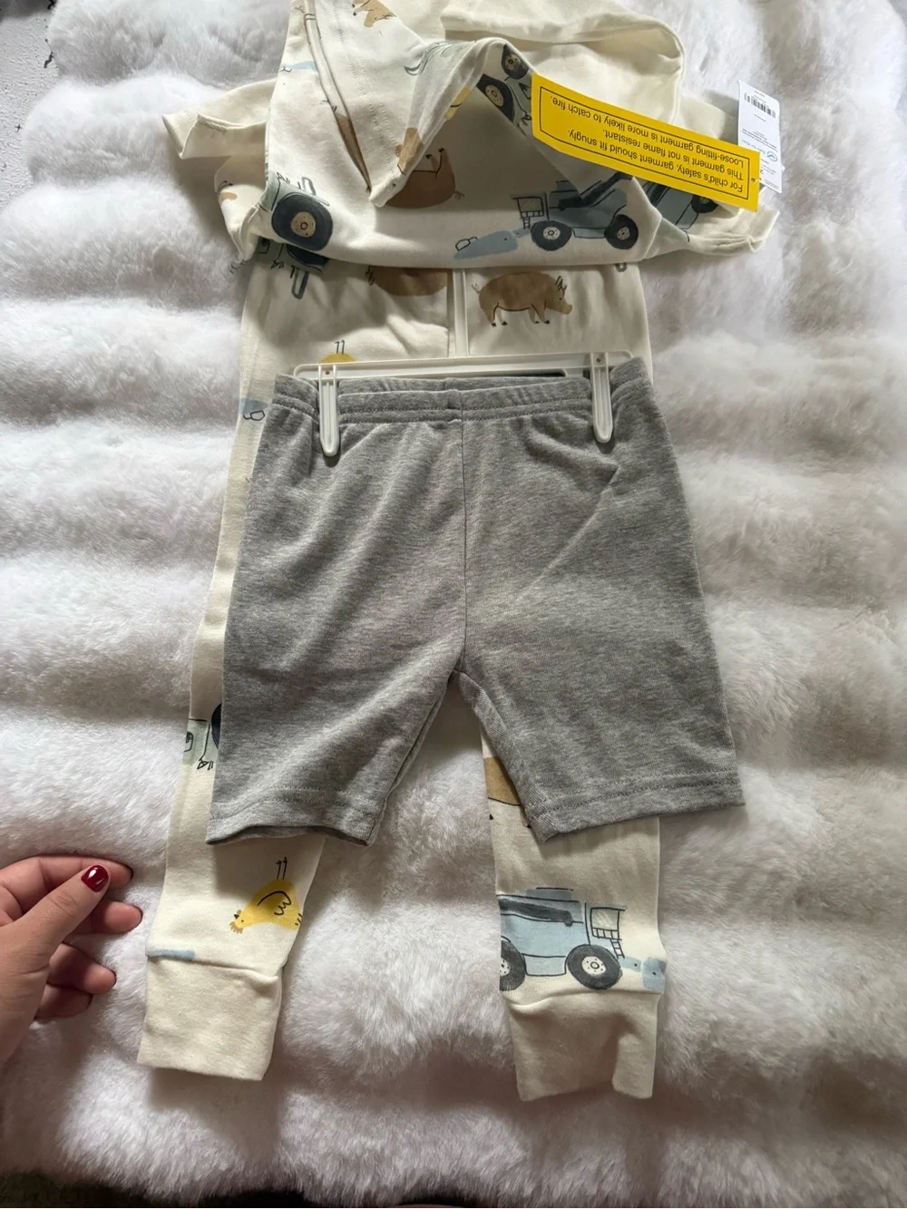 Carter's Cream Tractor & Farm Animals Pajama Set